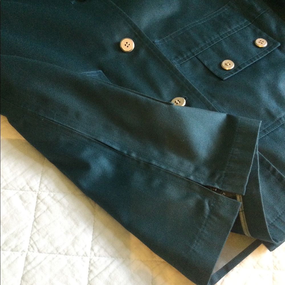 Vintage Teal Misty Harbor All Weather Pea Coat - Picture 8 of 16
